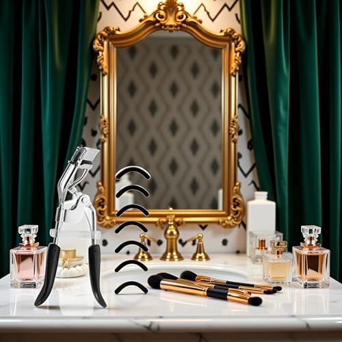 GANPUB Professional Black Eyelash Curler and Mascara Brush Kit