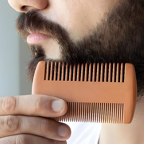 Kootinn Wooden Beard Comb Kit - Dual Action Pocket Grooming Comb 2 Pack