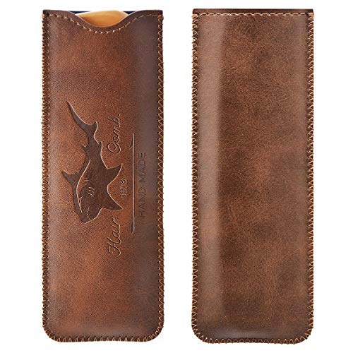 Beard Power Wooden Hair and Beard Comb with Leather Travel Case