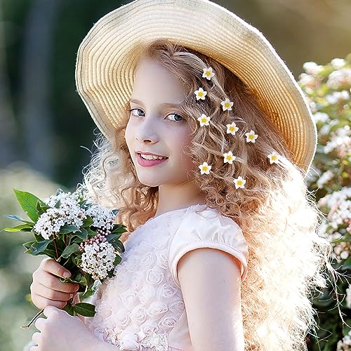 20Pcs Mini Flower Hair Claw Clips - Cute Yellow Hair Barrettes