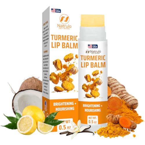 Natrulo Turmeric Lip Balm for Dark Lips – Hydrating Lemon Brightening Chapstick