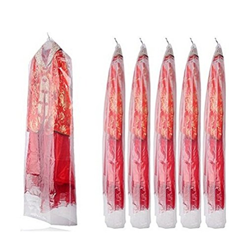 20 Pack Clear Plastic Garment Bags - Waterproof Dust Covers