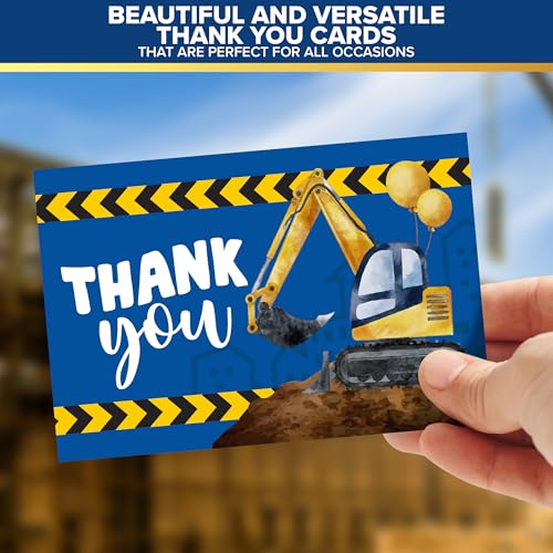 Construction-Themed Thank You Cards for Kids - 24 Pack