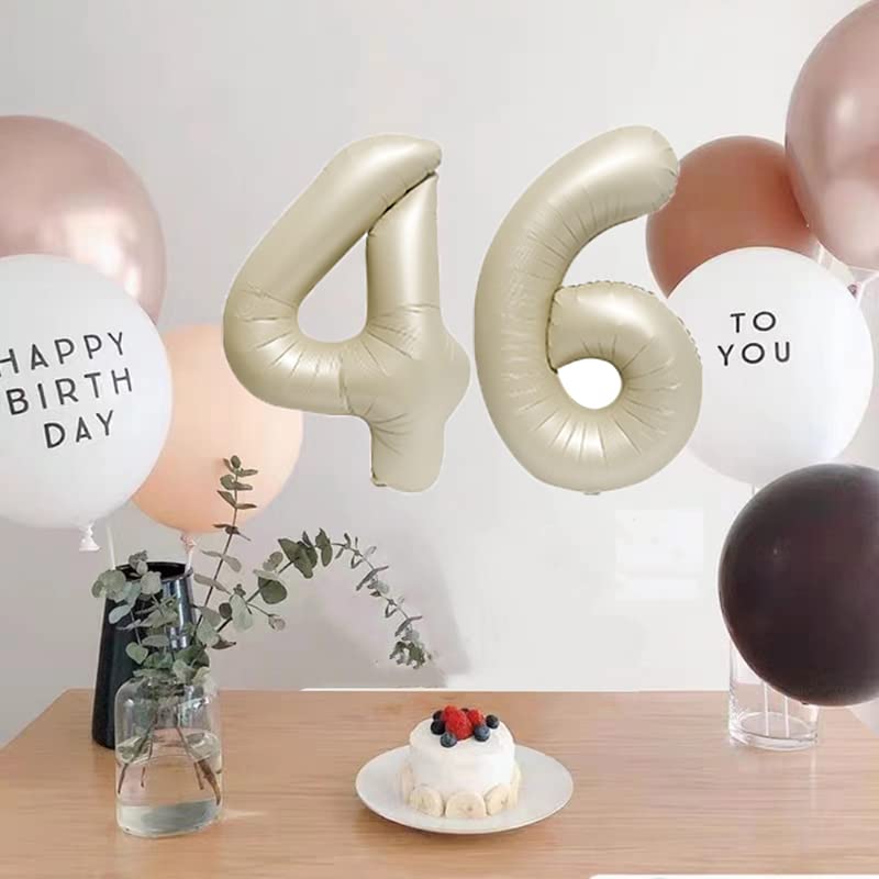 Cream White 46 Balloon Numbers - 40 Inch for Birthday & Events