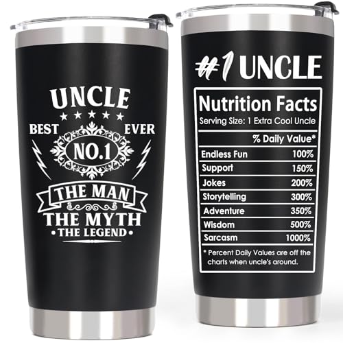 Uncle Gifts Tumbler - Christmas Gift for Uncles from Niece & Nephew - Best Uncle Ever Mug - Dad & Men Coffee Cup - Variation of Uncle Gifts Tumbler
