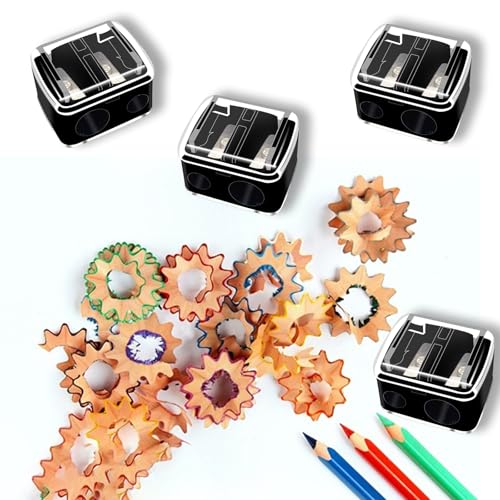 Bilkeru 6 Pcs Dual-Hole Makeup Pencil Sharpener for Eyebrow & Eyeliner