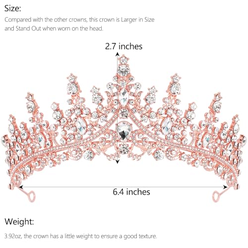 TOBATOBA Birthday Queen Sash and Rose Gold Rhinestone Tiara Set
