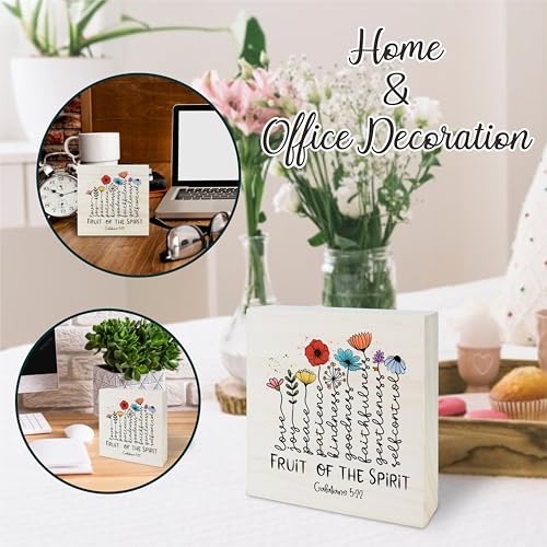 Inspirational Wooden Block Sign - Watercolor Flowers 5x5