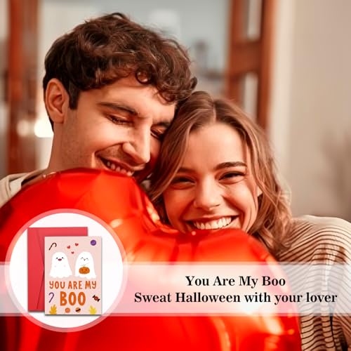 Perleddom Spooky Halloween Boo Basket Greeting Card for Couples