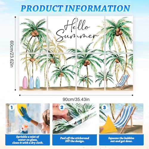 Extra Large Hello Summer Window Clings - Double Sided Decor