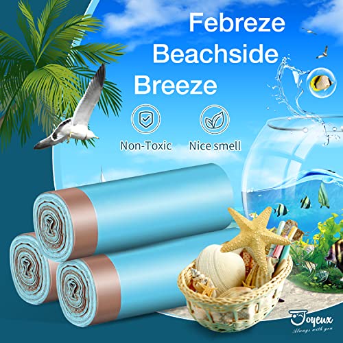 JOYEUX 2.6 Gallon Small Trash Bags with Drawstring, 66 Count - Beachside Breeze
