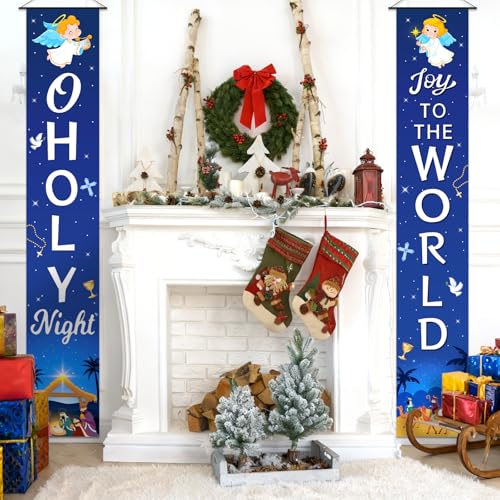 Outdoor Nativity Banner 71x12 Inch - Weatherproof Holiday Decor Set