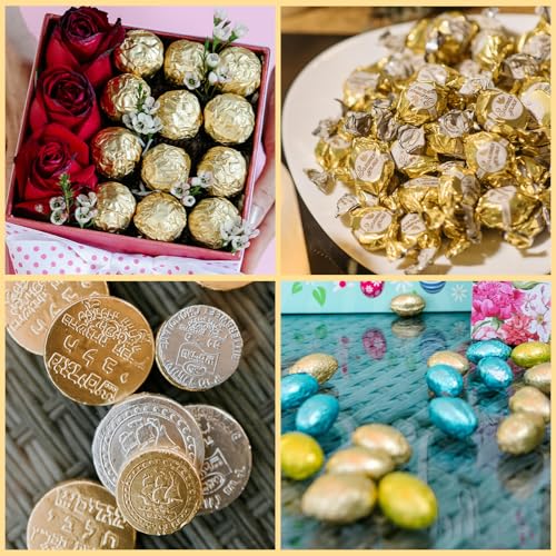 4 x 4 Inch Silver Aluminum Foil Candy Wrappers 100pcs for Chocolate & Treats