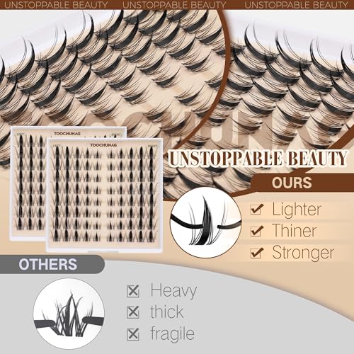 TOOCHUNAG Manga Lash Clusters DIY Individual Eyelash Extensions CC Curl