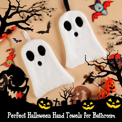 Quera Halloween Ghost Hand Towels Set - 2 Pack, Embroidered