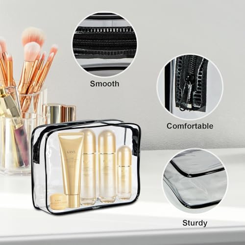 DESKEMAI TSA Approved Clear Toiletry Bag - Quart Size Travel Organizer