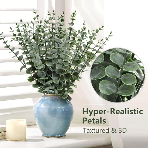 Sage Green Artificial Eucalyptus Stems - 40pcs for Indoor & Outdoor Decor