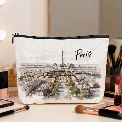 Paris Souvenirs Waterproof Makeup Bag Travel Cosmetic Pouch