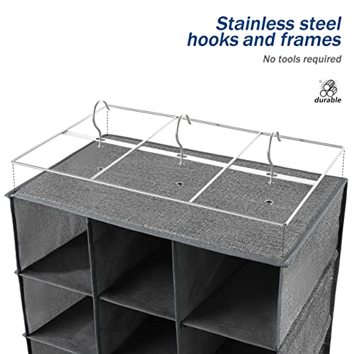 Libeder Grey Hanging Shoe Organizer with 15 Shelves - Space Saving Storage