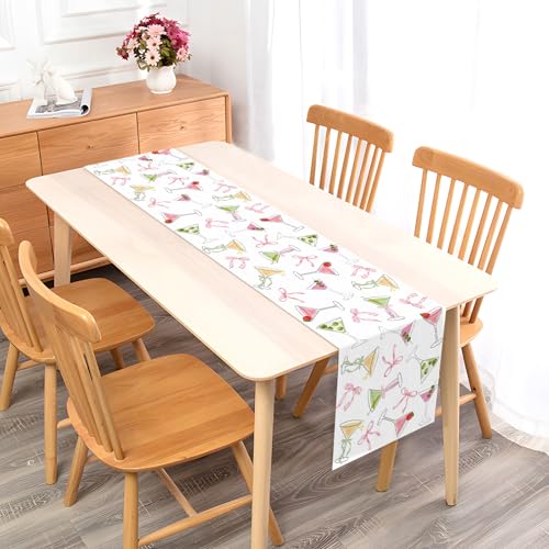 Vohado Martini Table Runner for Birthday and Bridal Party - 13" x 72"