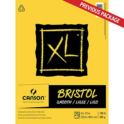 Canson XL Series Bristol Paper Pad, Smooth, 9x12 in, 25 Sheets