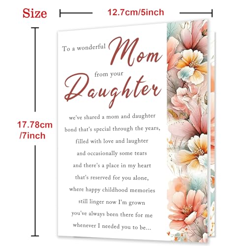 Mom Birthday Card with Envelope & Stickers - 7x5 Inch
