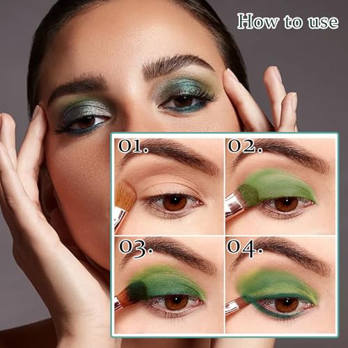 PPPanYiDi 16-Color Green Eyeshadow Palette Matte & Shimmer Makeup