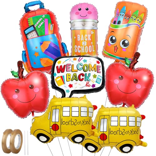 Back to School Balloons Kit - 8Pcs Foil Balloons Style-1 for First Day Celebrations