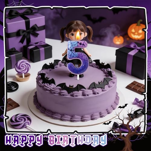 Candsun Purple Number 5 Birthday Candle - Fun Cartoon Cake Decoration