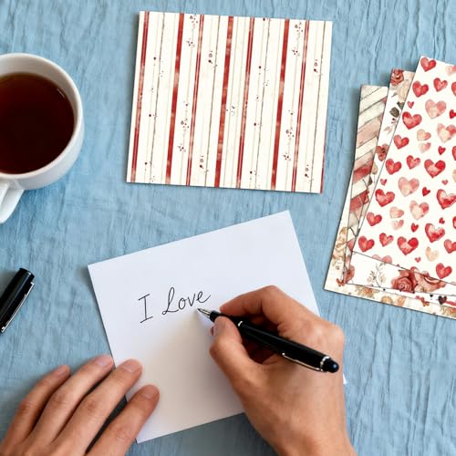 Valentine Scrapbook Paper 6x6 Inch 24 Sheets Patterned Cardstock Kit