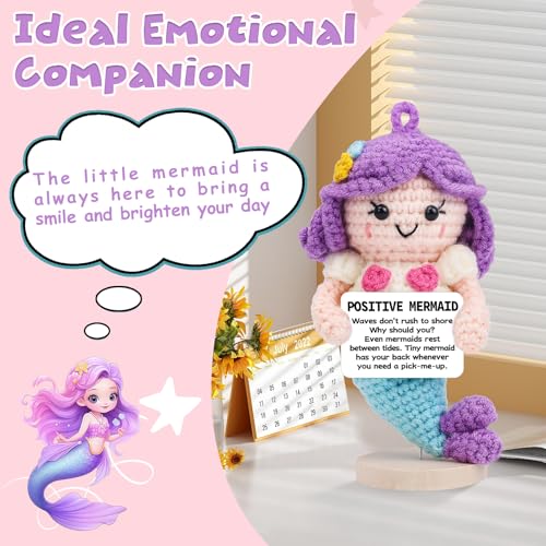 Hoedia Mermaid Crochet Gift - Inspirational Self-Care Plush for Women & Men