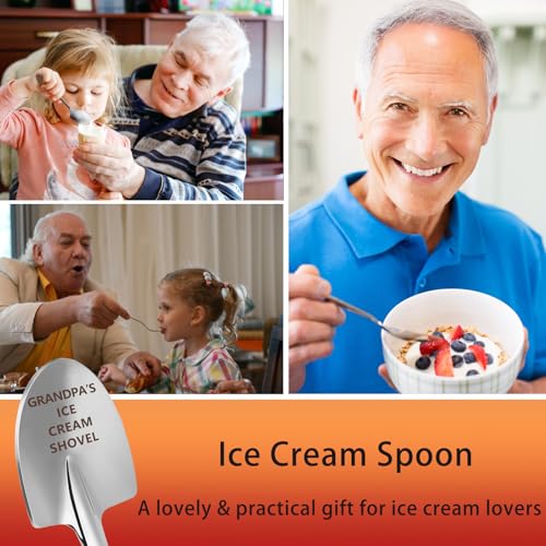 Funny Engraved Stainless Steel Ice Cream Spoon for Grandpa