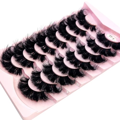 HBZGTLAD 8 Pairs Wet Manga Style 3D Fluffy Faux Mink Eyelash Extensions