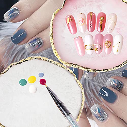 Resin Nail Art Palette with Gilded Edge for Gel Polish Mixing