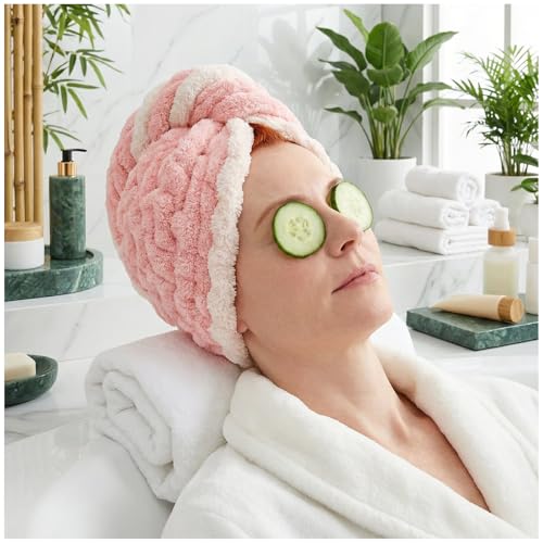 KIVMTAR High Absorbency Hair Towel Wrap for Women - Soft Microfiber