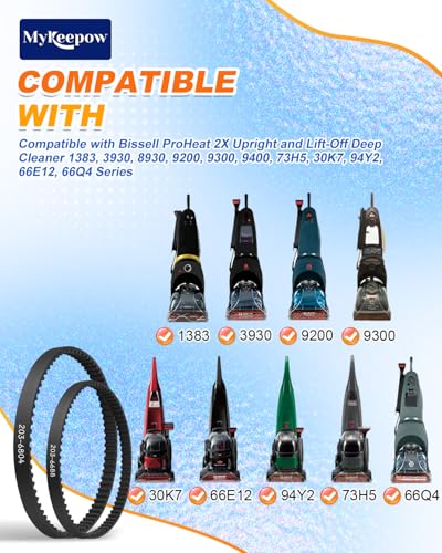 2-Pack Vacuum Belts for Bissell ProHeat 2X Upright Vacuum