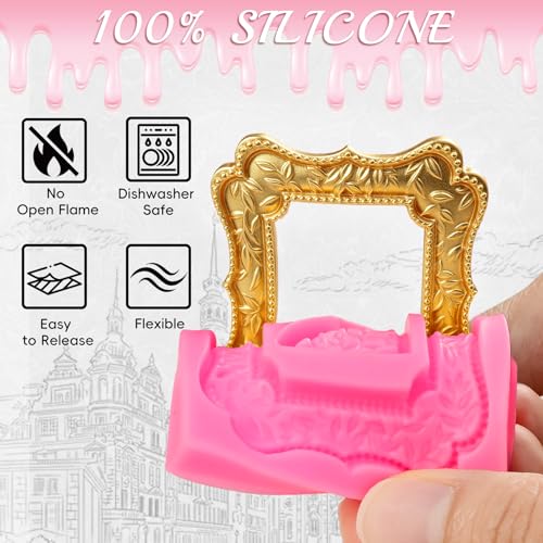 6-Piece Silicone Mold Kit: Baroque Picture Frames, Letters, and Numbers