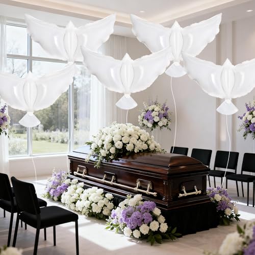 41 Inch Peace Dove Balloons - 12 Pcs Foil Memorial Balloons for Weddings & Funerals