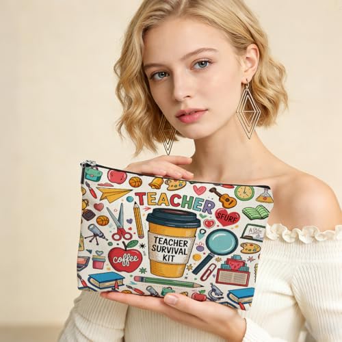 Teacher Makeup Bag Waterproof Travel Cosmetic Pouch Appreciation Gift