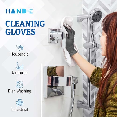 Hand-E Touch Disposable Grey Nitrile Gloves - 100 Count, Latex Free