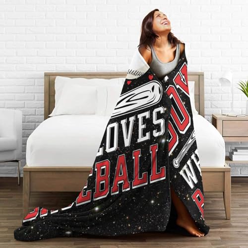 Baseball Themed Fleece Throw Blanket for Kids & Adults - Super Soft 50"x40"