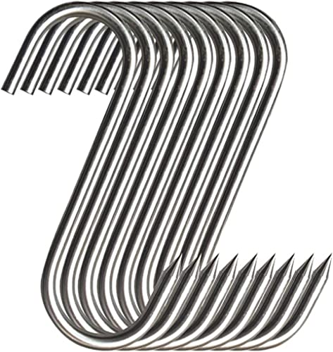 Premium Stainless Steel Meat Hooks - 20PCS S-Shaped 5.9in for BBQ & Drying