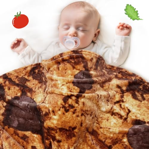 Jorbest Cookie Baby Blanket - 36 Inch Soft Flannel Swaddle in Dark Brown