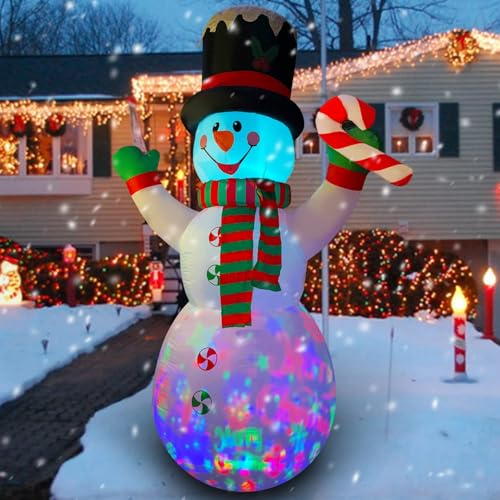 10 Ft Inflatable Christmas Snowman Decoration with Candy Details for Yard Garden Home Indoor Outdoor