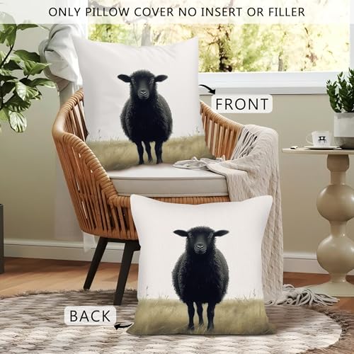 Easter Sheep Throw Pillow Cover 18x18 | Farmhouse Decor