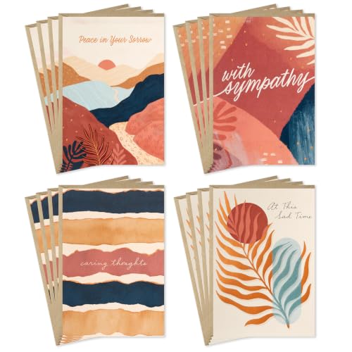 Hallmark Sympathy Cards with Envelopes, 16-Pack – Painted Palms