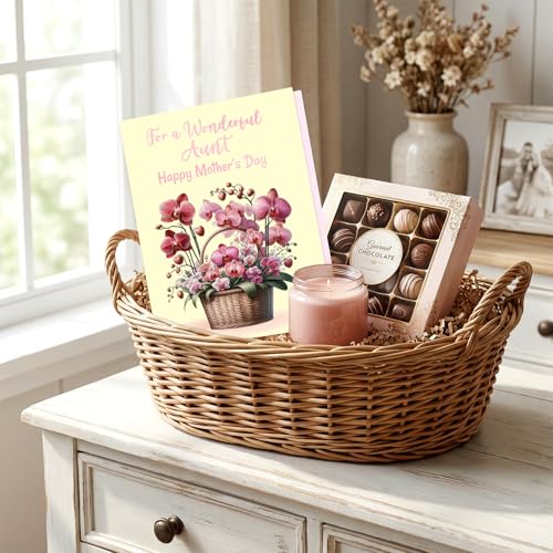 Happy Mother's Day Card for Aunt with Moth Orchid Design - 5x7