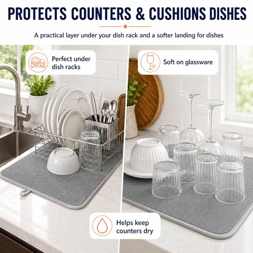 Hydro2Go XL Dish Drying Mat, 24 x 17 Inch Microfiber Countertop Pad - 1 PCS