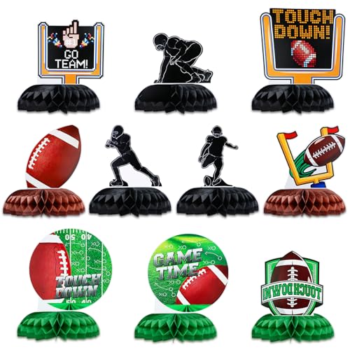 Football Party Decorations - 10 Honeycomb Centerpieces for Game Day