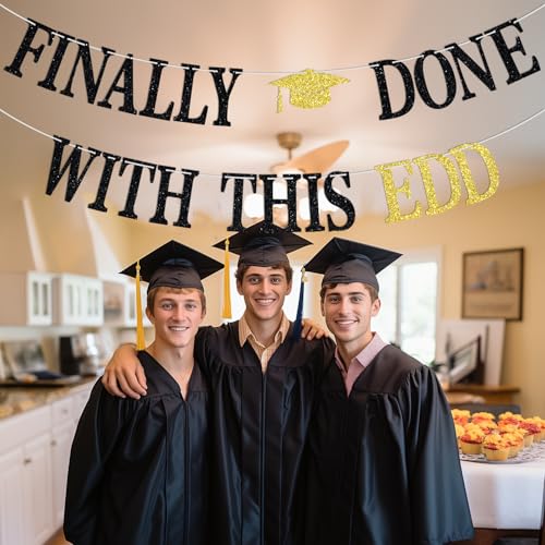 Doctor of Education Graduation Party Banner - Congrats EDD Decorations
